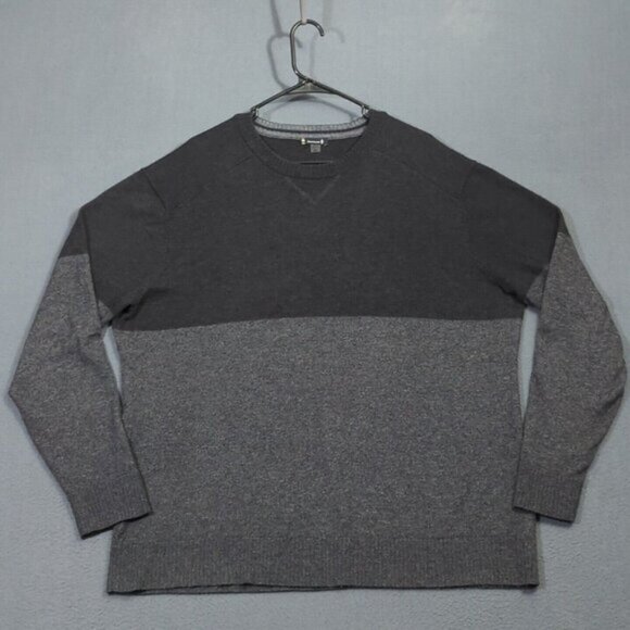 Smartwool Sweater Men's XL Black And Gray Merino Blend Sparwood Colorblock Crew - Picture 3 of 13